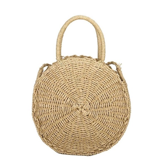 Atelier Sona Handbags - LAST ONE!Round Straw Cross Body Rattan Bag - Large